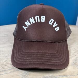 BAD BUNNY Brown Trucker Style Hat Cap Brown Latin Music OTTO Funky